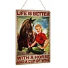 Girl And Horse - Wooden Signs - 20*30cm/30*40cm