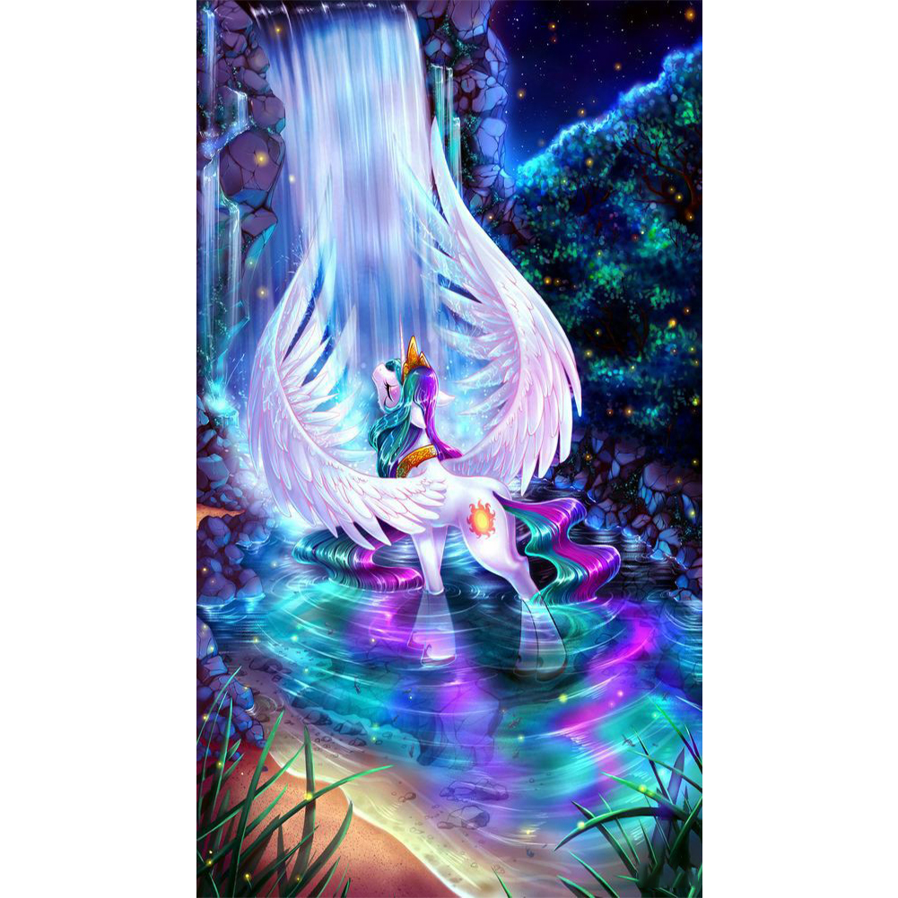 

40*70CM - Round Drill Diamond Painting - Rainbow Unicorn, 501 Original