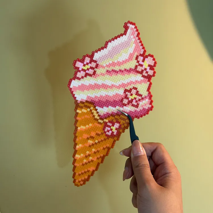 Pink Sakura Icecream Cone Digital Pattern 