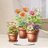 Flower Plants DIY 2D Flat Acrylic Desktop Diamond Art Kit Diamond Painting Home Decor