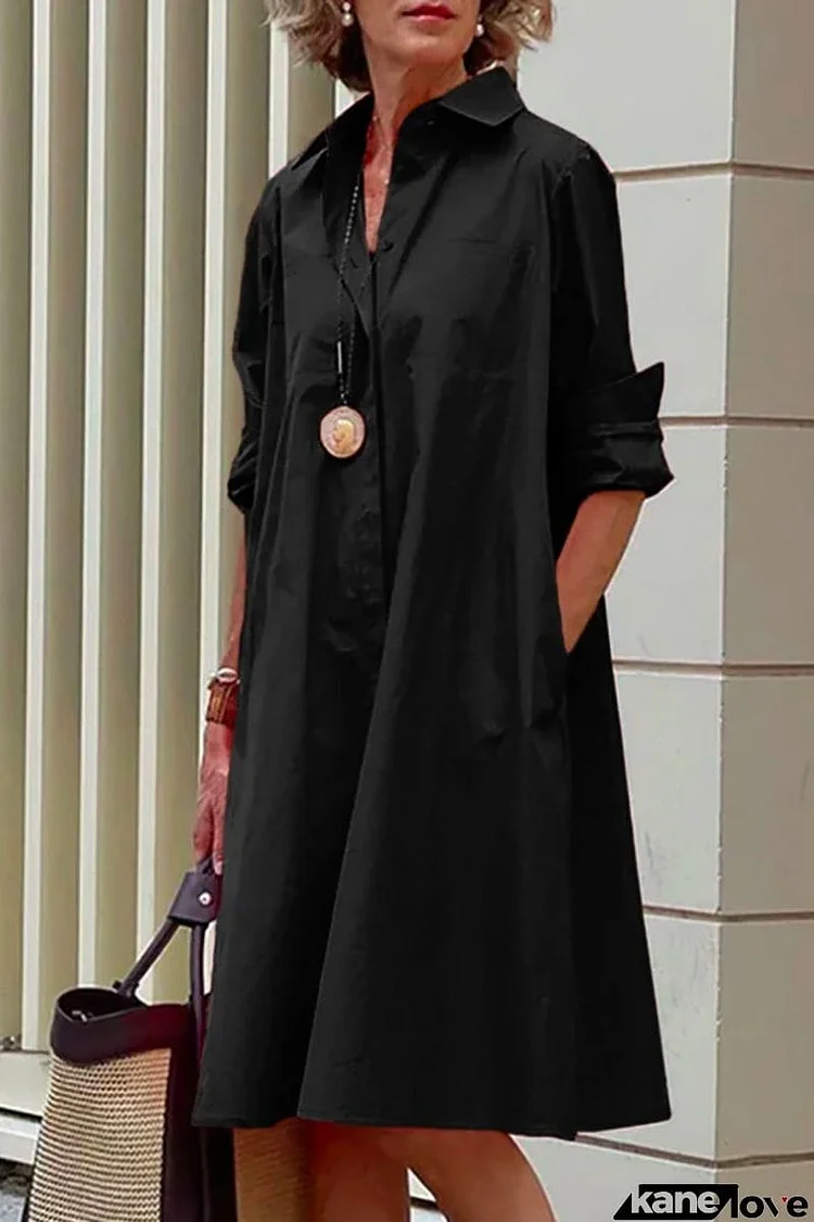 Classic Collared Shirt Dress