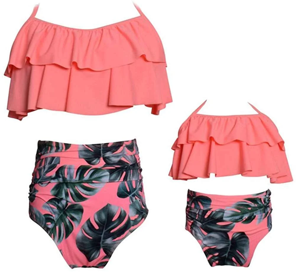 Mother and Daughter Swimwear Family Matching Swimsuit Girls Swimwear