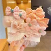 Cute Flower Gauze Plaid Bowknot Hair Bands for Kids