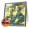 >SALE<5D DIY Full Round Drill Diamond Painting Flower and Cat Home Decoration 30x30cm