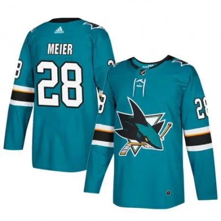 Men's San Jose Sharks #28 Timo Meier Teal Stitched Jersey