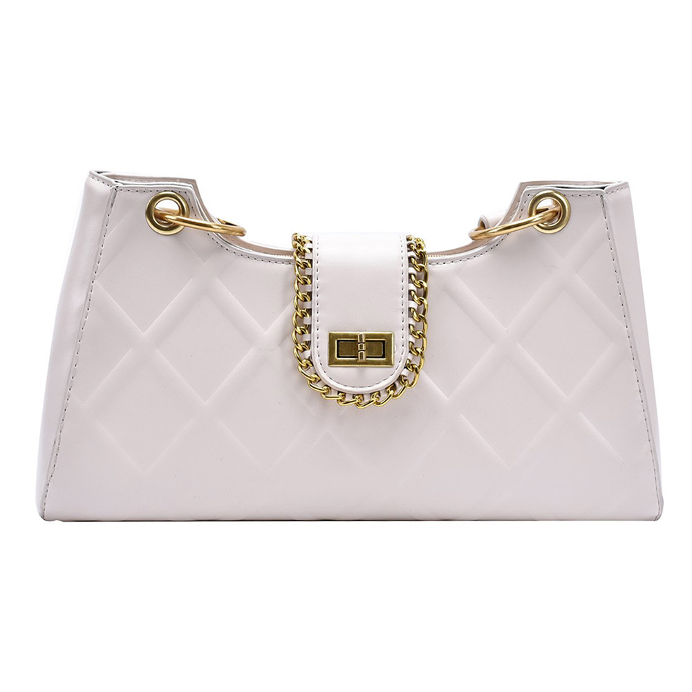 

Fashion Lattice Women Underarm Shoulder Bag Casual Handbag Totes -White, 501 Original