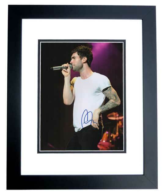 Adam Levine Signed Maroon 5 Concert 11x14 inch Photo Poster painting - The Voice Judge FRAMED