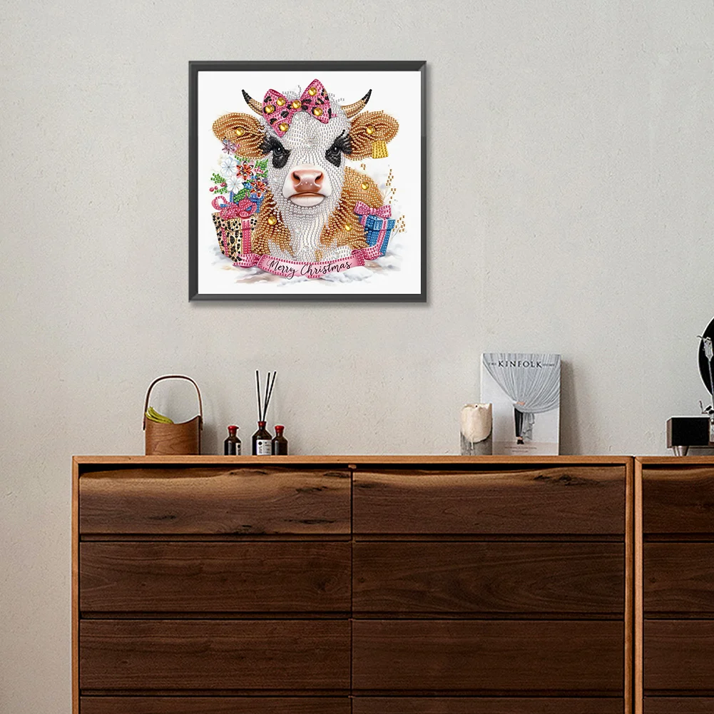 Diamond Painting - Partial Special Shaped Drill - Flower Cow(Canvas|30*30cm)