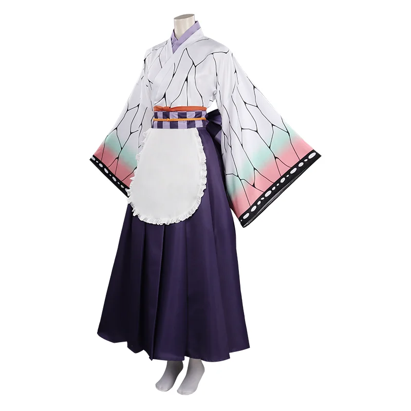 Anime Demon Slayer Kimetsu No Yaiba Kochou Shinobu Lolita Maid Outfits Apron Dress Cosplay Costume