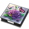 Purple Rose Pu DIY 5D Diamantmalerei-Notizbox (160 leere Notizbl&ouml;cke) f&uuml;r das B&uuml;ro