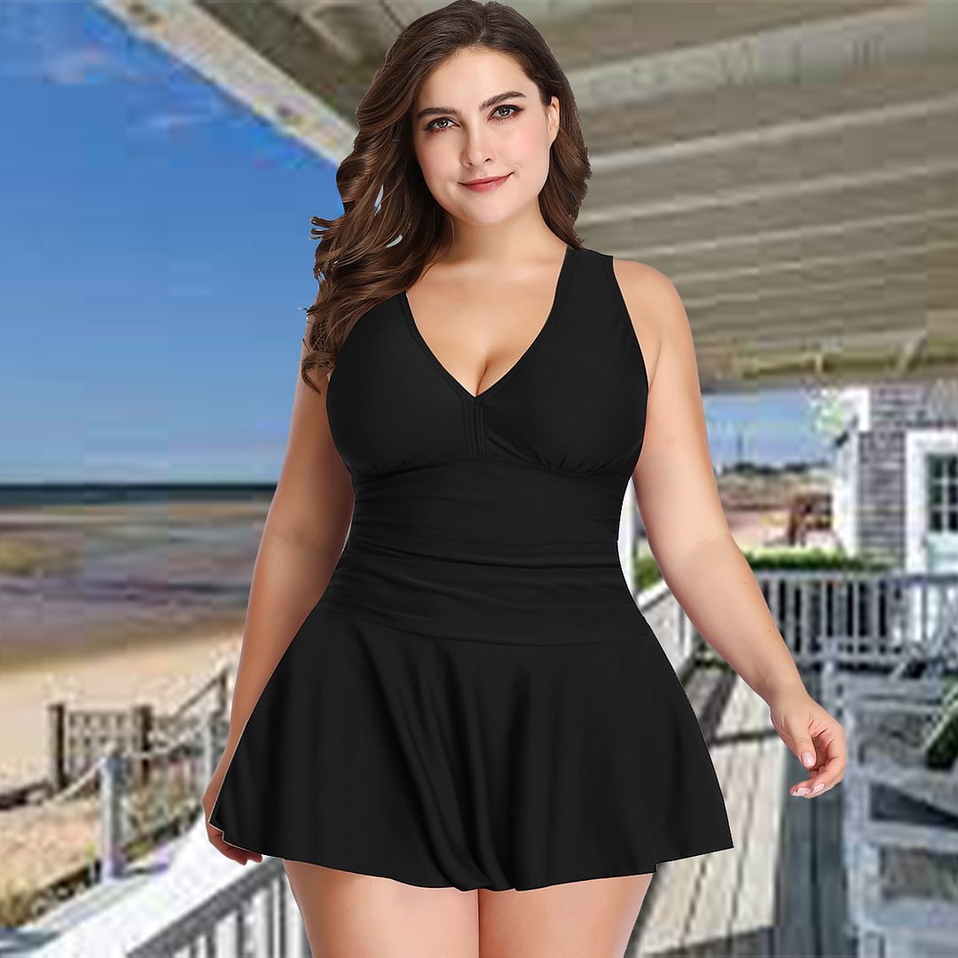 Women's Plus Size Printed Slim Swimsuit