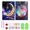 2Pcs/set Diamond Painting-DIY Full Round Drill Stars Moon(40*60CM)