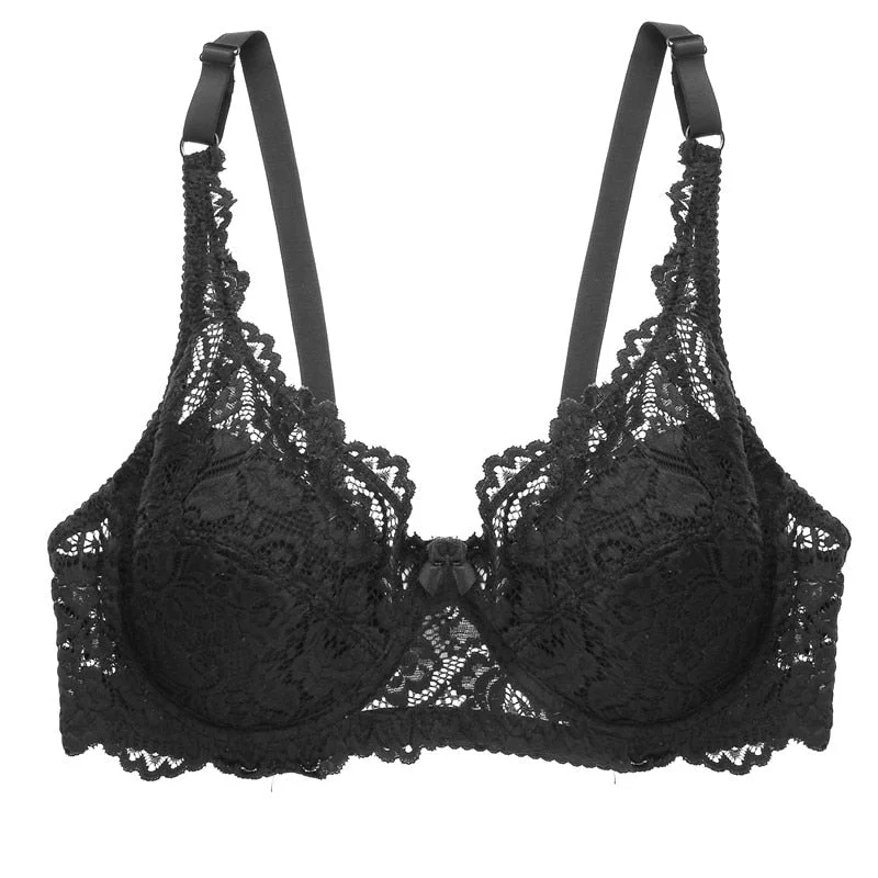 Sexy Push Up Bra B C Cup Lace Bras For Women Bra Adjustment Lingerie Female Bralette Underwear Ladies Big Plus Size Brassiere