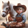 Diamond Painting-DIY Full Round Drill Cowboy Baby