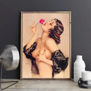 Pornhint Alberto Vargas 1920 Memories of Olive sexy pin up girl Print Photo 8.5x11 "frame not included" NSFW
