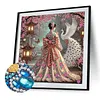 Sakura Garden Hanfu Lady Special Shaped DIY Partial Drill Diamond Painting Kit for Adults Beginners Home Decor Diamonds Paintings Gem Art 30x30cm