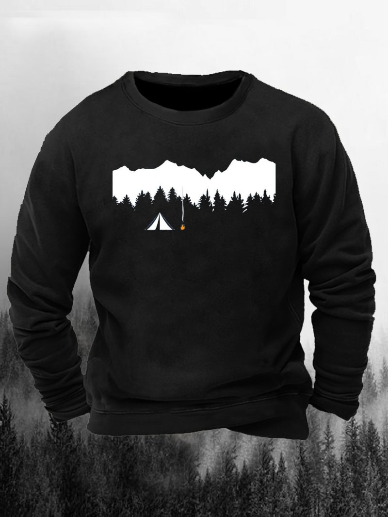 Forest Camping Printed Men's Sweatshirt in  mildstyles