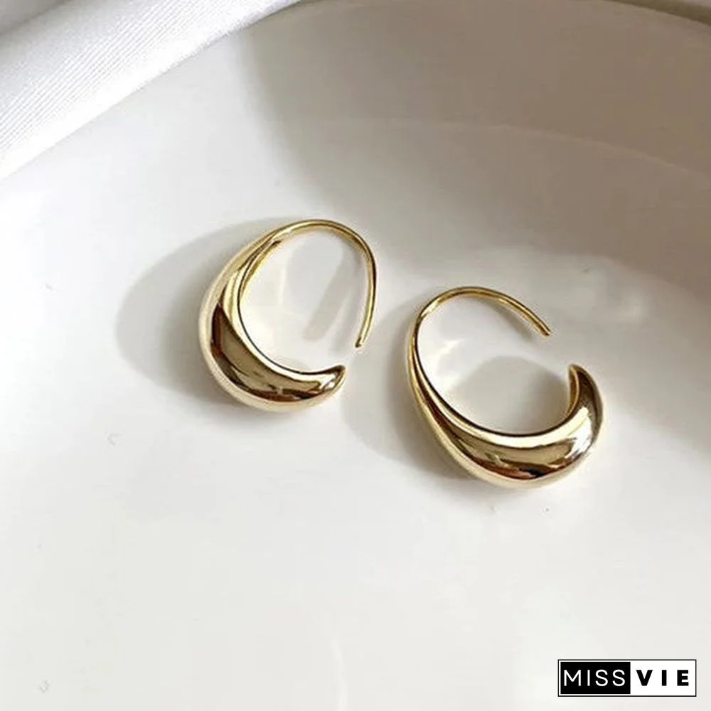 Gold Drop Hoop Earrings
