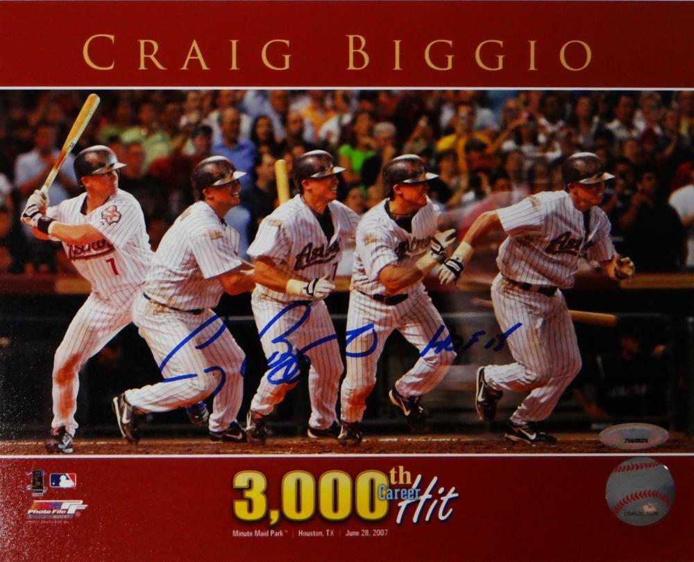 Craig Biggio Autographed Astros 8x10 PF Photo Poster painting 3000th Hit w/ HOF- Tristar Auth