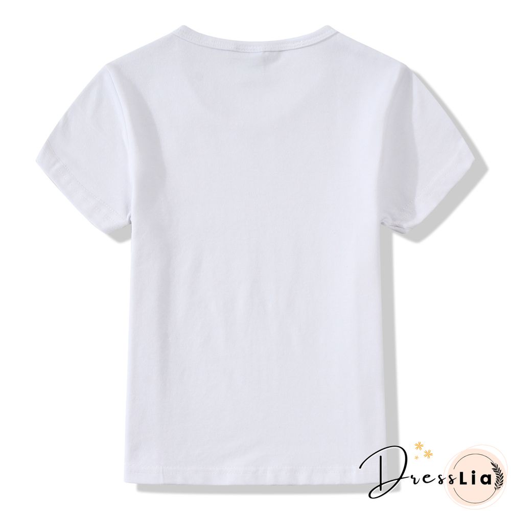 Kawaii Girls T Shirts Gabbys Doll House Cartoon Print Childrens Tshirt Summer Tee Girls Clothes White Camisole Tops