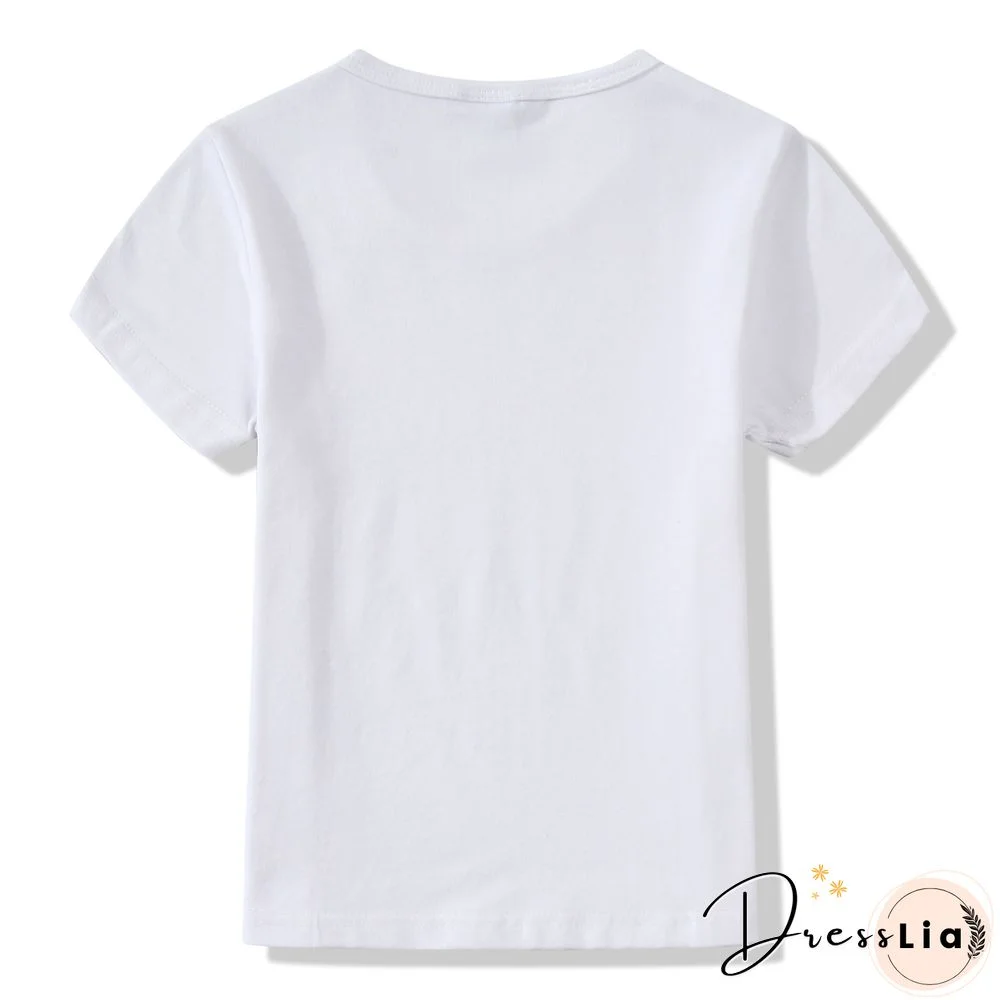 Kawaii Girls T Shirts Gabbys Doll House Cartoon Print Childrens Tshirt Summer Tee Girls Clothes White Camisole Tops