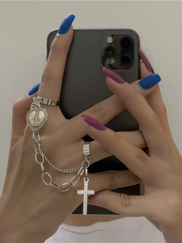 Vintage Chain Suspended Pendants Adjustable Rings