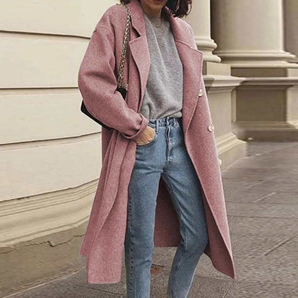 Fashion Casual Long Woolen Coat