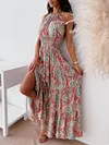 Floral-Print Halterneck Bohemia Maxi Dress