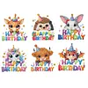 6Pcs Acrylic Animals Birthday Diamond Painting Fridge Stickers for Whiteboards