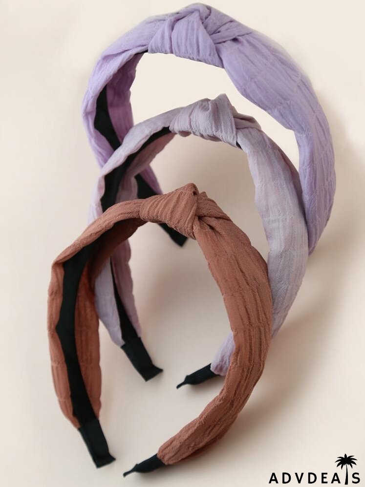 3pcs Knot Decor Wide Headband