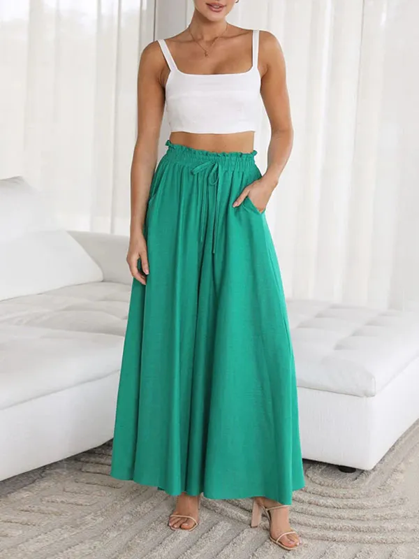 Drawstring High Waist Pants