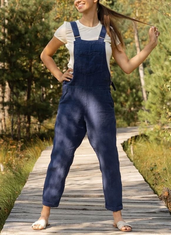 Outdoor airy vintage cotton linen women's jumpsuits