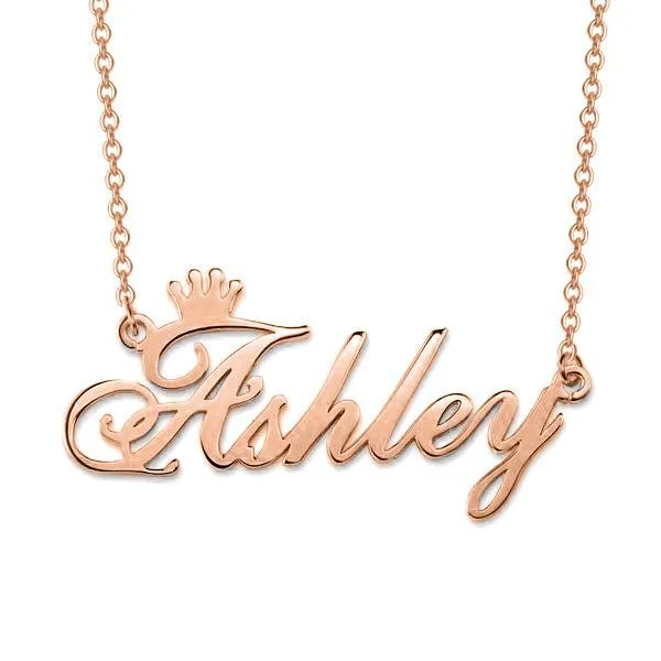 Crown Name Necklace Personalized Name Necklaces Gold