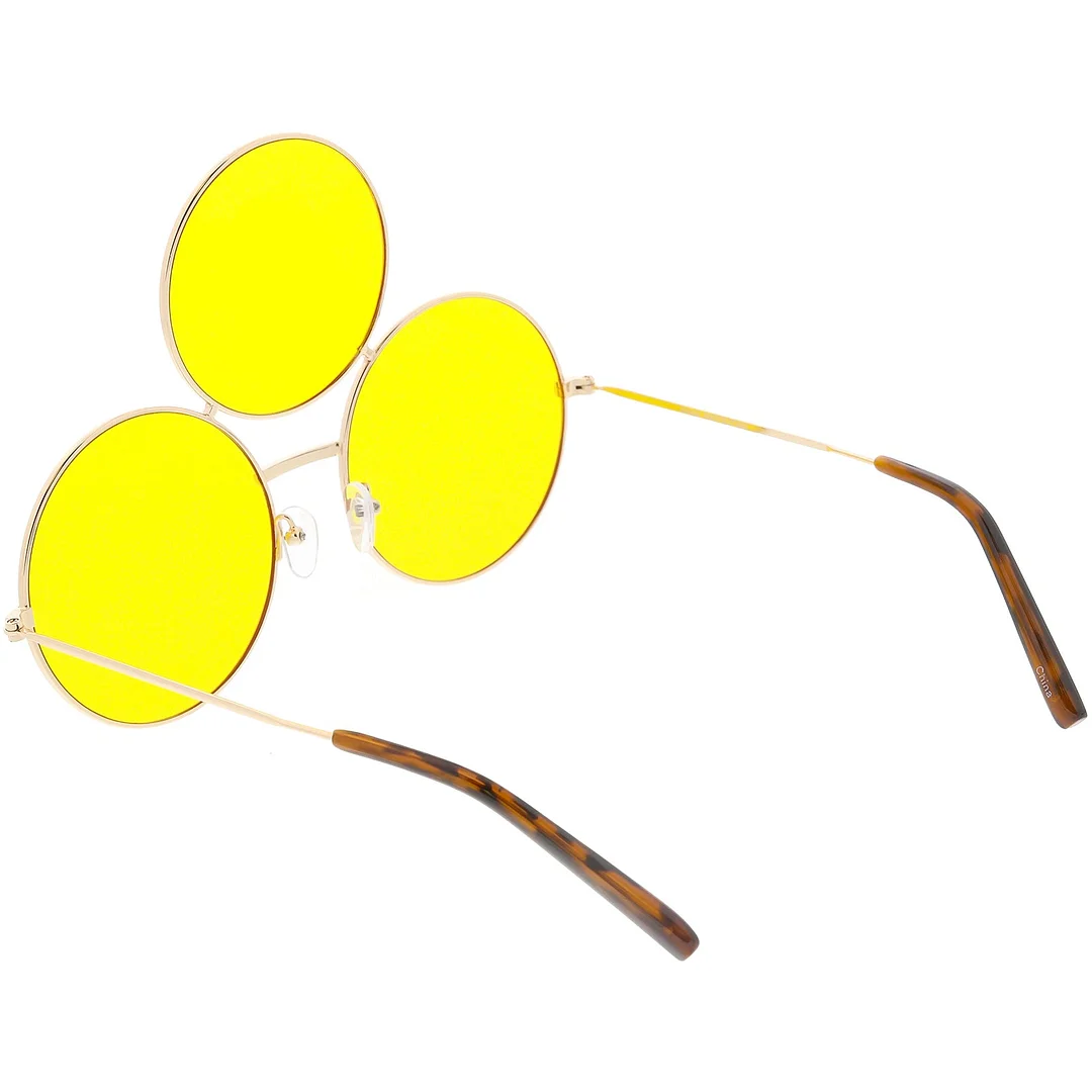 Oversize Circle Third Eye glasses Slim Arms 56mm