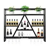 [US Local Warehouse] A-Line Bar Stand Wall Mounted Wine Rack Metal Bottle&Glass Holder Display Shelf