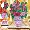 Diamond Painting Wooden Pink Vase Flower Desktop Ornament Home Decor