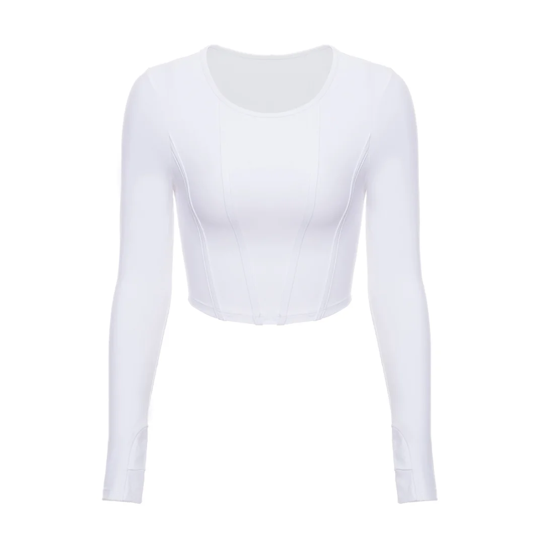 Casual Crew Neck Three-dimensional Stitching Sports Top