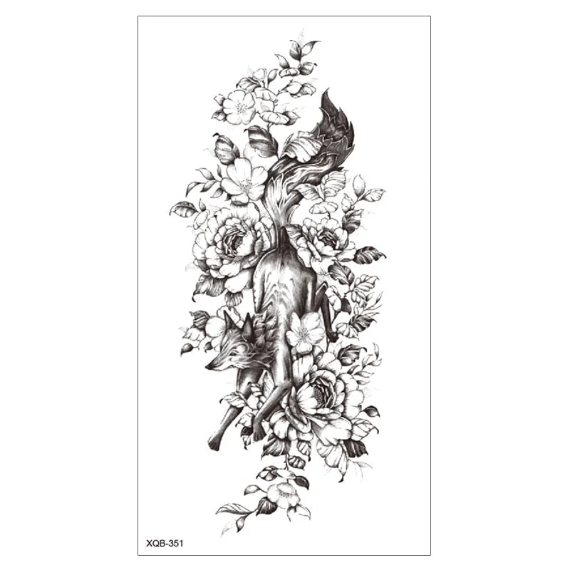 Waterproof Tattoo Sticker Temporary Tattoo Black Rose Tattoo Leg Chest Arm Tattoo Man Woman Tattoo Skin Tattoo Art Tatouage TaTy 712