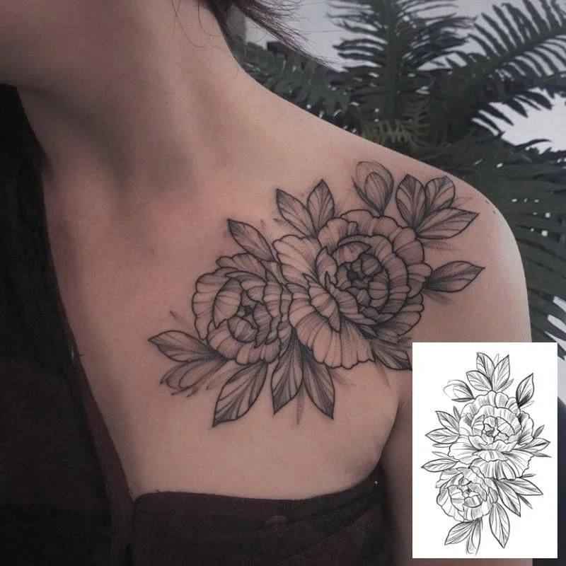 Sdrawing 4/5/9/10/18 PIeces Long Lasting Blue Flower Jewelry Tattoo Sticker Sexy Belly Block Scar Stretch Marks Waterproof Tattoo Sticker