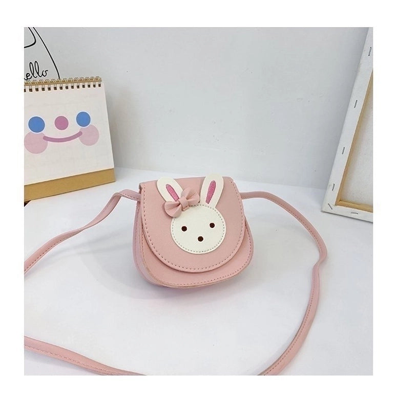 Girl’s Small Pu Leather Rabbit Cute Square Magnetic Buckle Crossbody Bag
