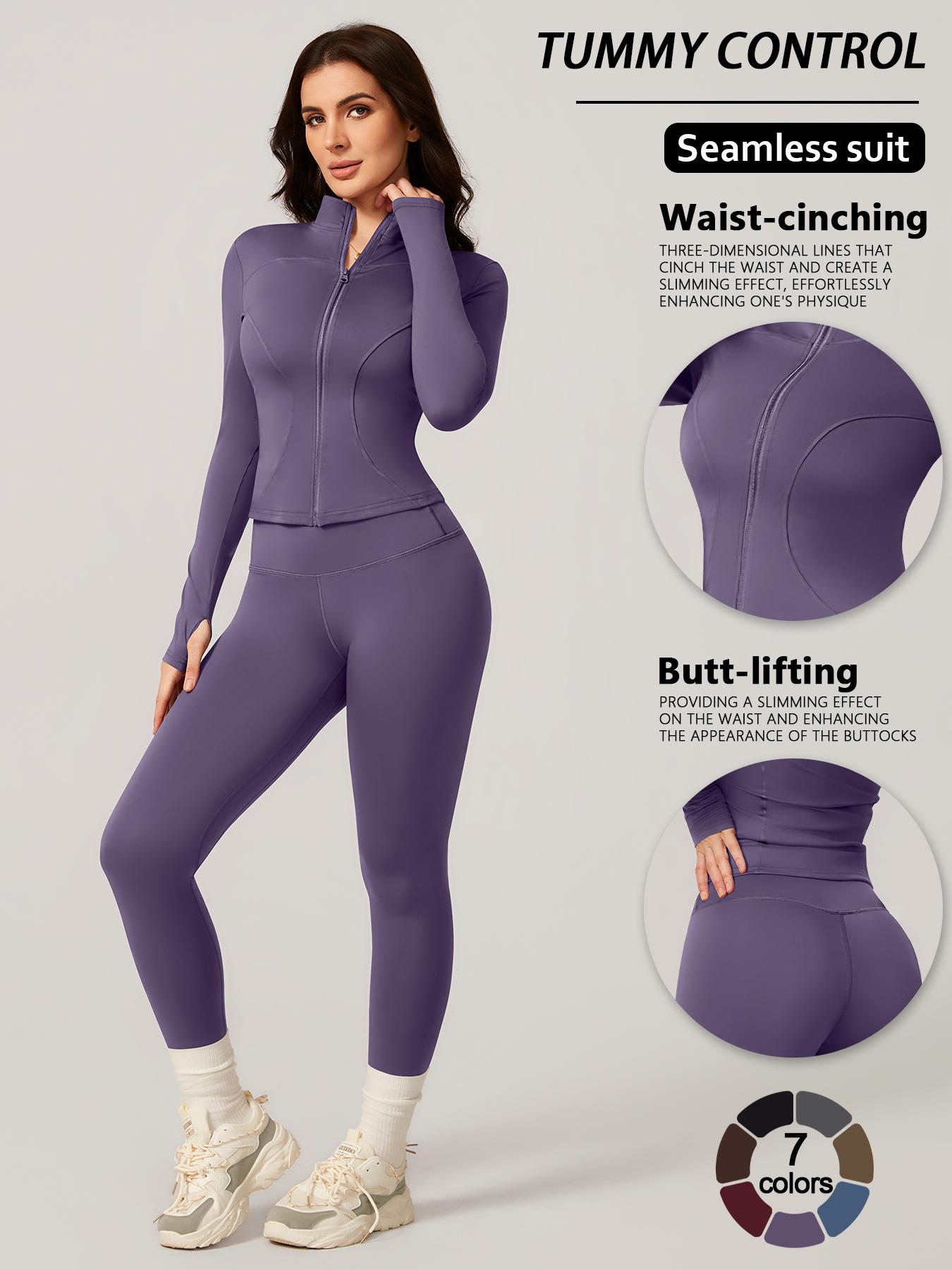 Women's Two-Piece Slim-Fitting Workout Set, Long Sleeve Top and Below-Ankle Sports Pants with Natural Waistline, All-Season Wearable Comfort Tracksuit Set, Stretchy Suit Set, Sportswear Set Women's Two-Piece Slim-Fitting Workout Set, Long Sleeve Top and Below-Ankle Sports Pants with Natural Waistline, All-Season Wearable Comfort Tracksuit Set, Stretchy Suit Set, Sportswear Set