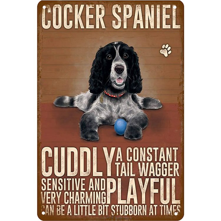 Cocker Spaniel Cuddly Playful - Vintage Tin Signs/Wooden Signs - 20x30cm & 30x40cm