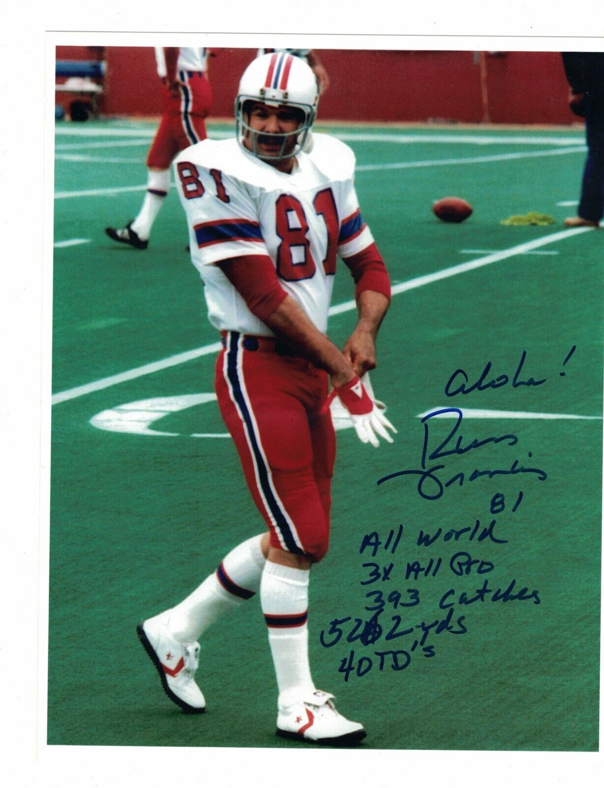 Russ Francis New England Patriots Signed 8 x 10