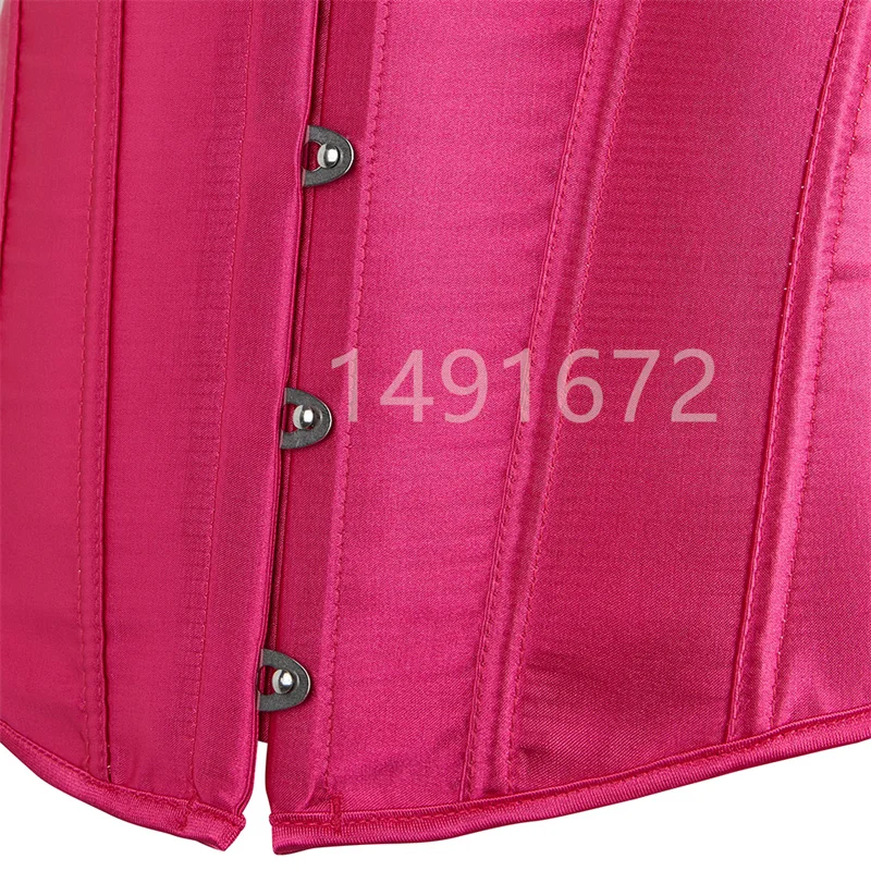 Billionm Corset Top Bustiers Overbust Satin Sexy Victorian Corsets Corselet Brocade Vintage Style Korsett for Women Plus Size Pink Green