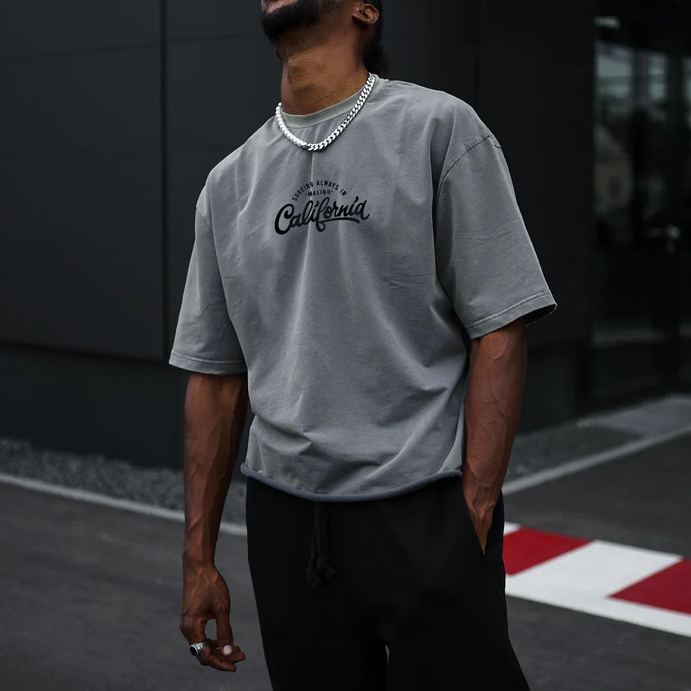 Men's Vintage California Print Oversized T-Shirt