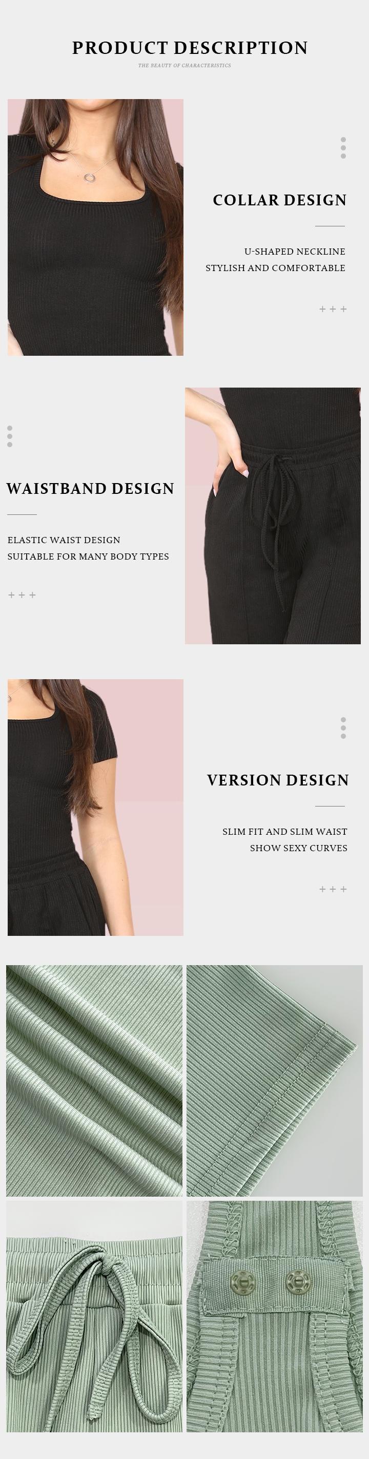Women's Trendy Square Neck Shaping Bodysuit & High Waist Wide Leg Pockets Trousers Co-ord,Short Sleeve Shapewear,Two-Piece Outfit for Womenswear