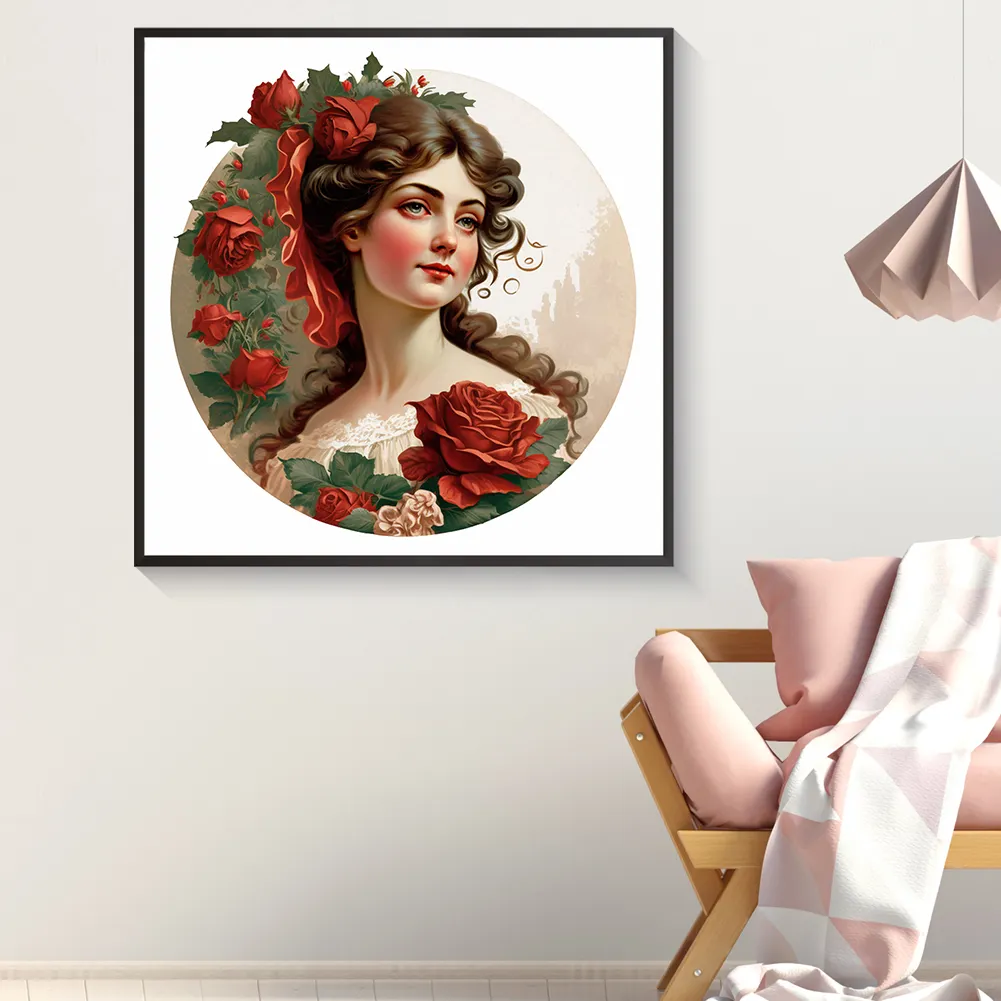 Diamond Painting - Full Round Drill - Lady Rose(Canvas|30*30cm)