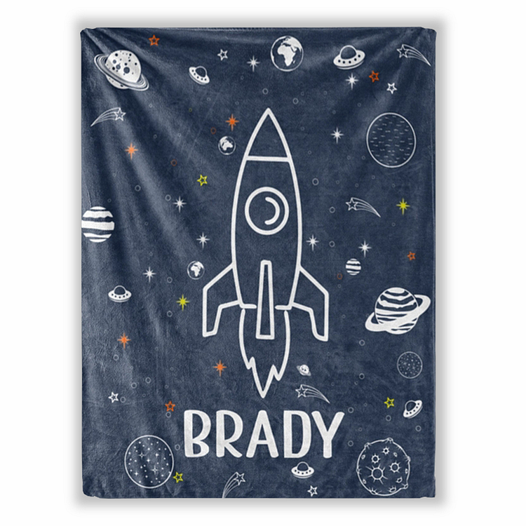 BlanketCute-Personalized Lovely Kid Space Blanket with Your Kid's Name | 01