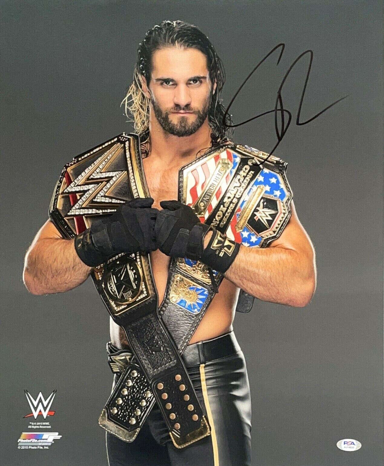 WWE SETH ROLLINS HAND SIGNED AUTOGRAPHED 16X20 Photo Poster painting WITH PROOF AND PSA COA 2