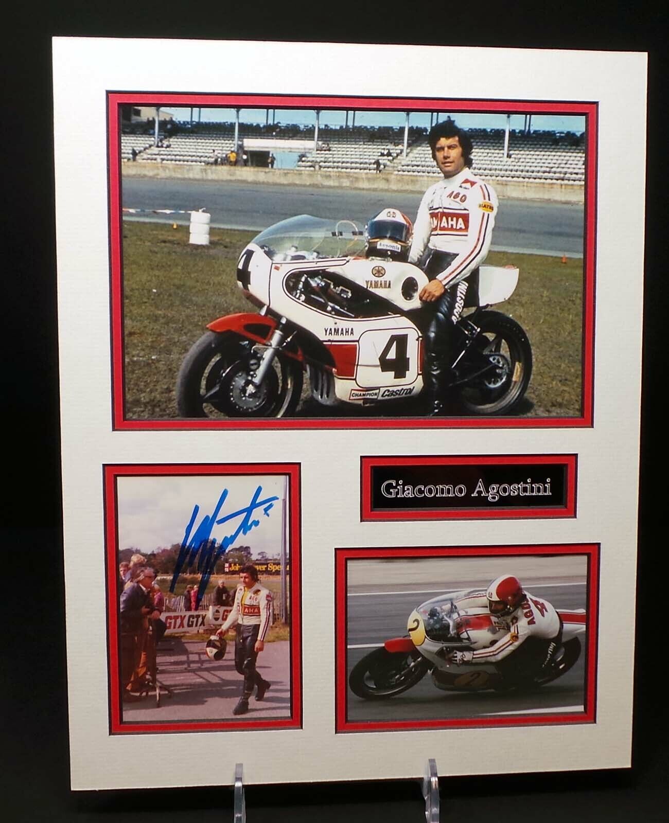 Giacomo AGOSTINI Signed Mounted Photo Poster painting Display AFTAL World Champion Bike Racer